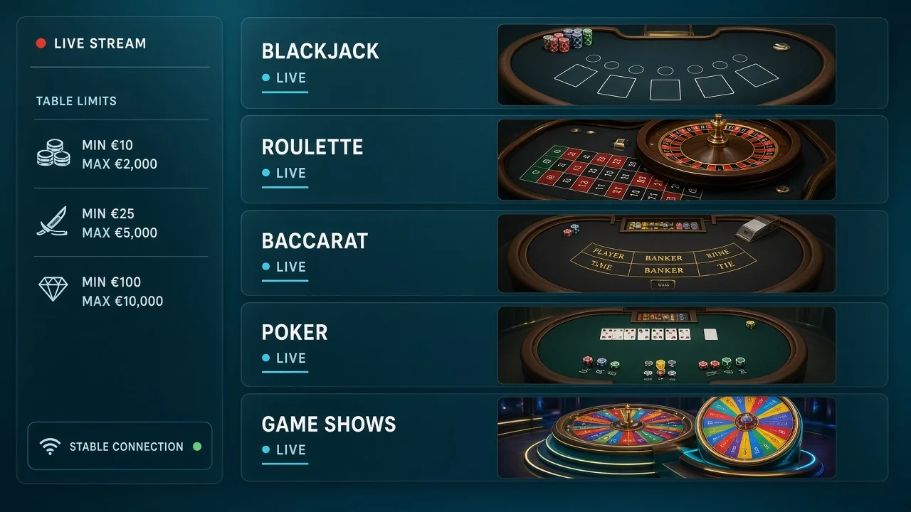 Live Casino Games non gamstop casinos